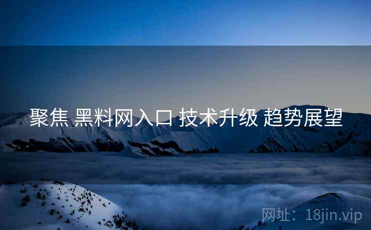 聚焦 黑料网入口 技术升级 趋势展望  第1张