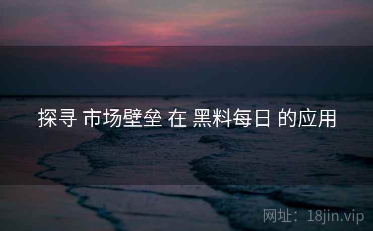 探寻 市场壁垒 在 黑料每日 的应用  第1张