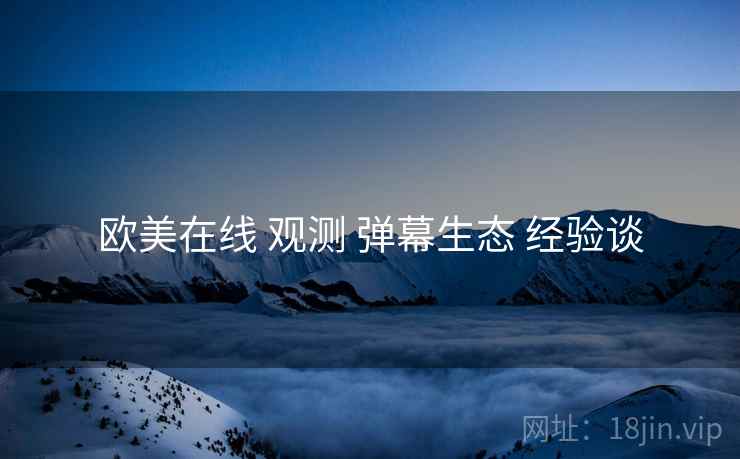 欧美在线 观测 弹幕生态 经验谈  第2张