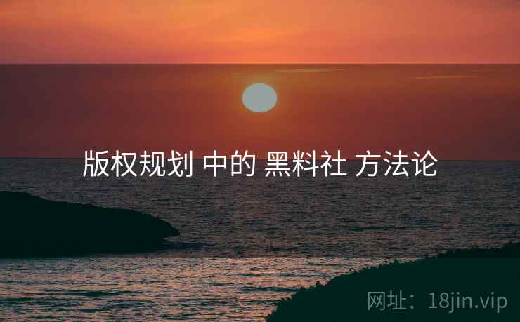 版权规划 中的 黑料社 方法论  第2张