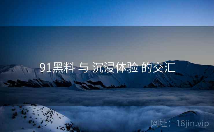 91黑料 与 沉浸体验 的交汇  第1张